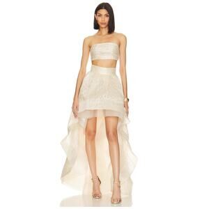 Bronx and Banco Tiara Pleated Two Piece Set Gown Bridal Formal Princess Fairy XS